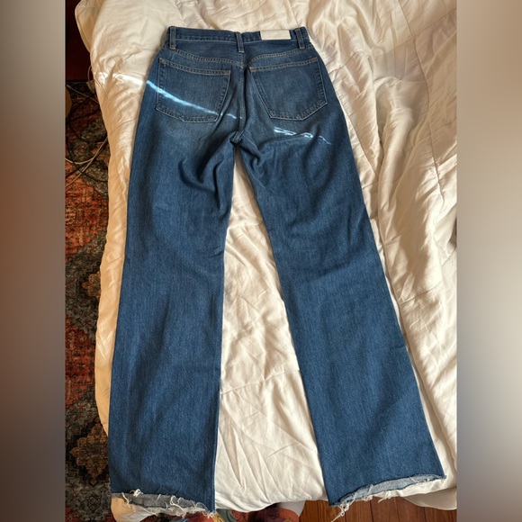 RE/DONE midwash distressed 90s high rise loose fitting straight leg jeans - Picture 9 of 10
